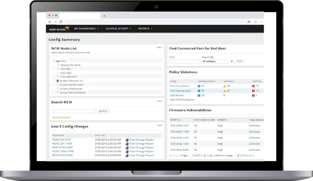 network configuration manager, network management, network configuration management, ncm, SolarWinds nam, SolarWinds bakım destek, SolarWinds it monitoring