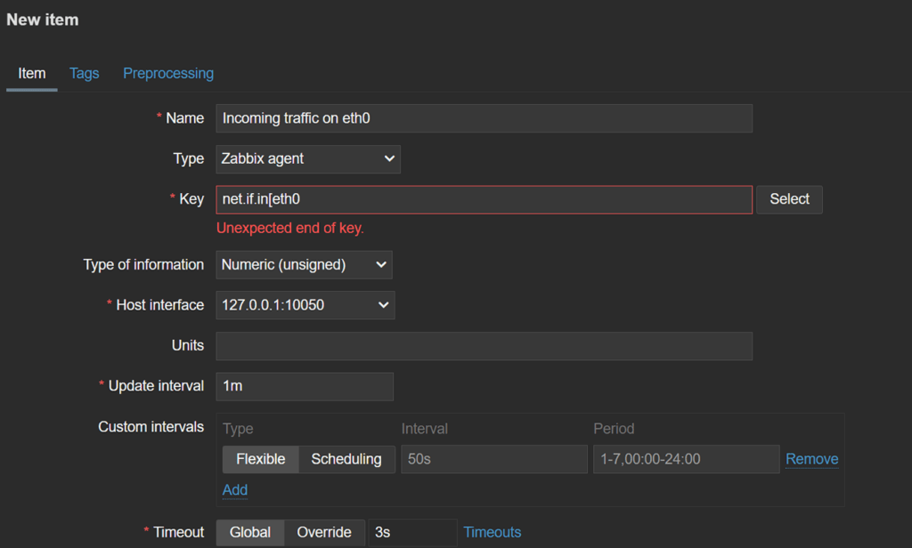 Zabbix, Zabbix 7.4, Satır İçi Alan Doğrulama