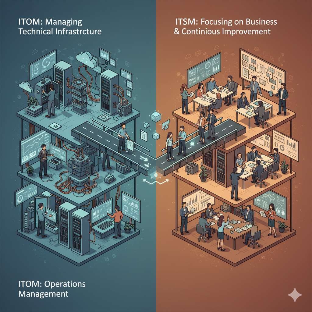 ITOM ve ITSM, IT operation management, IT service management, itsm, itom