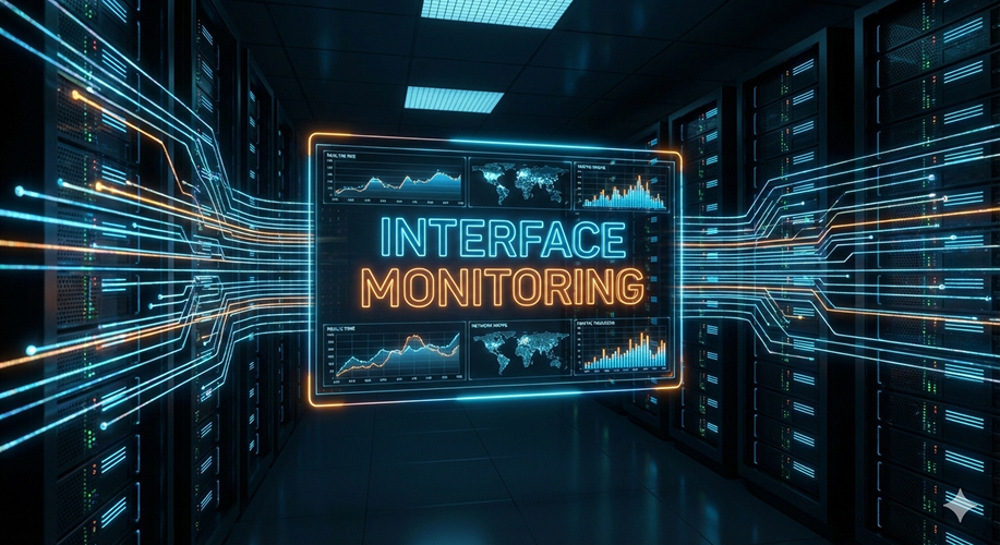 interface monitoring, network management, bandwidth utilization, granular visibility, SNMP polling, port traffic, SIEM, network security